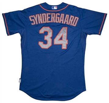 2015 Noah Syndergaard Game Used New York Mets Blue Alternate Road Jersey (MLB Authenticated)